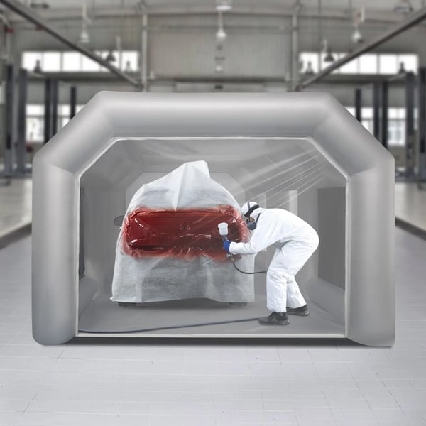 Inflatable Spray Booth, Bärbar Design, Rymligt Inre,grå