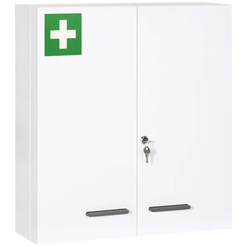 Medicinsk Skab, Stålmateriale, 55 cm x 18 cm x 60 cm, 6 Hylder, Låsbart, 30 kg Belastningsevne