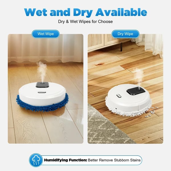 Rengøringsrobot Mopp, Selvtømmende Base, Automatiske Rengøringsindstillinger,HVID