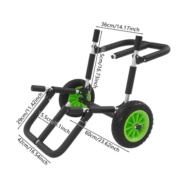 Transportvogn, Aluminiumkonstruktion, 80 kg kapacitet,sort