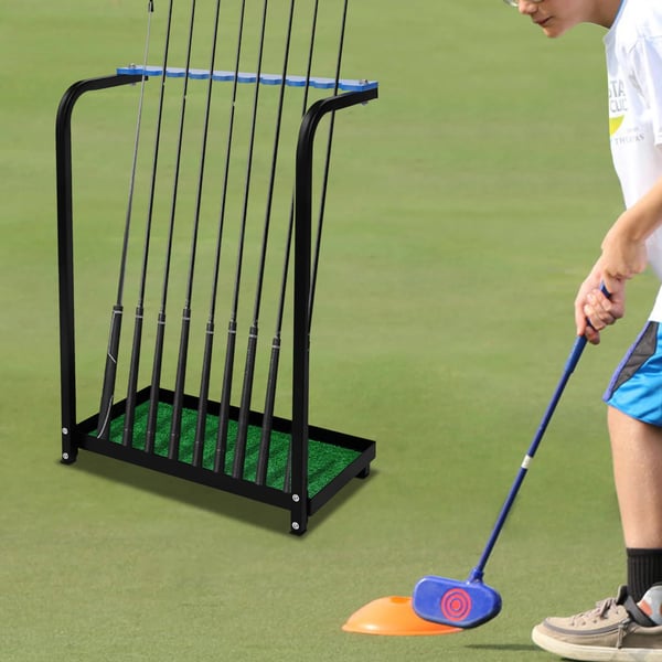 Golfklub Organizer, Fritstående Design, Holder 9 Golfklubber,grøn