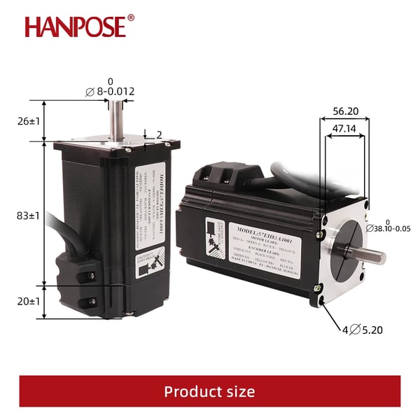 Hybrid Step-Servo Motor, Lukket Sløjfe, 57X83mm, Nema23,57EH83-CL57 sæt