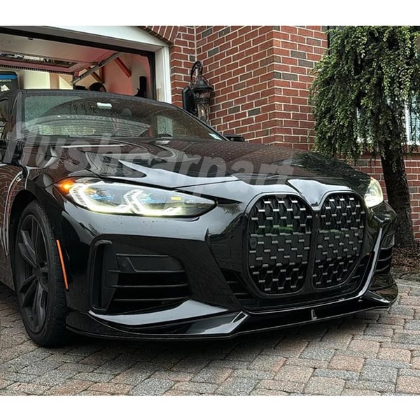 Front Bumper Splitter, Forbedret Aerodynamik, Aggressiv Styling,Glansfuld Sort