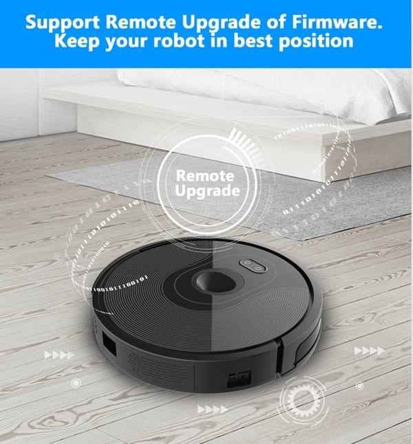 Smart Robotstøvsuger, 6000 PA Sugekraft, Effektiv Børste, Smart Våd Moppe