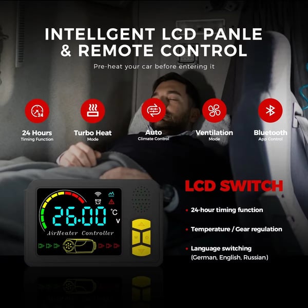 Diesel-lämmitin, Bluetooth-ohjaus, Tehokas lämmitysjärjestelmä,8KW