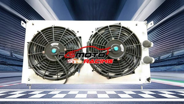 Aluminiumkøler og ventilator med skærm, kerne størrelse 62MM, 3 række konfiguration, kompatibel med Ferrari DeTomaso Pantera 5.8L V8 351 1971-1989