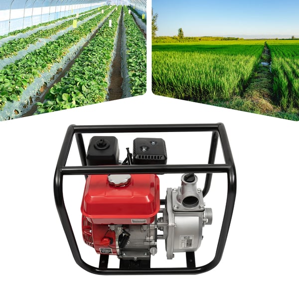 Benzinmotor Vandpumpe, Høj Flow Rate 264 Gal/min, Holdbar Aluminium- og Gussejernsdesign,EU, 170F-7.5HK