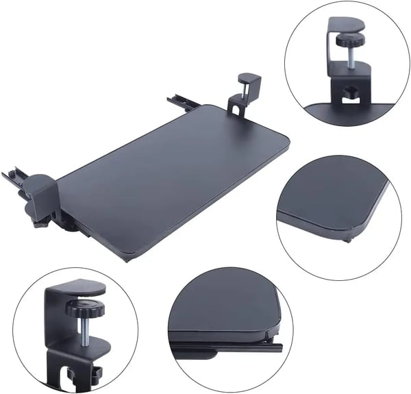 Tastaturbakke, Slankt Design, Ergonomisk Justering,sort