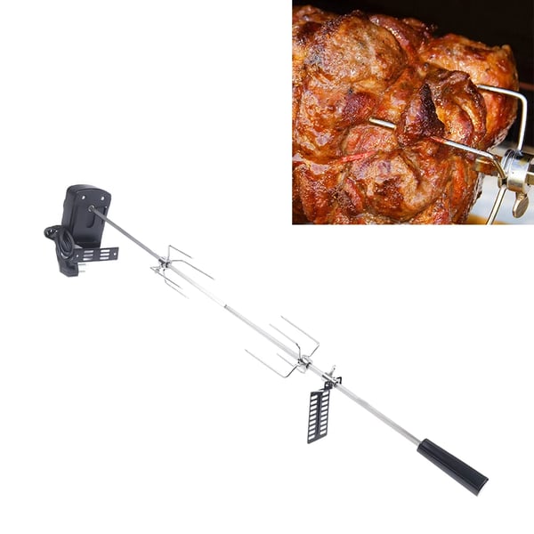 Grilli Sähkötikku, 360° Automaattinen Kierto, 4W Teho, Max. Kuormituskapasiteetti 8kg,Hopea