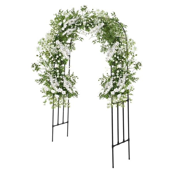 Havebue Trellis, Fritstående Design, Dekorativ Snoet Mønster,sort