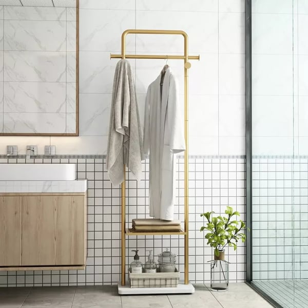 Klädhängare, Hållbar Metallkonstruktion, Modern Design,Guld