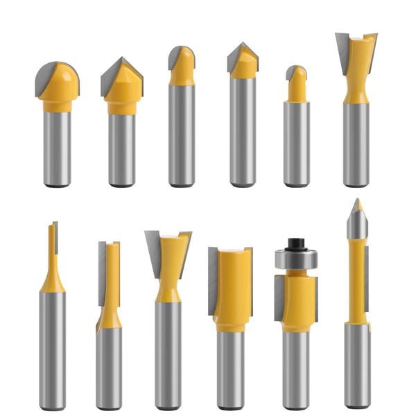 Router Bits Sæt, 24 Stykker, 8mm Skaft Kompatibilitet,1 Sæt