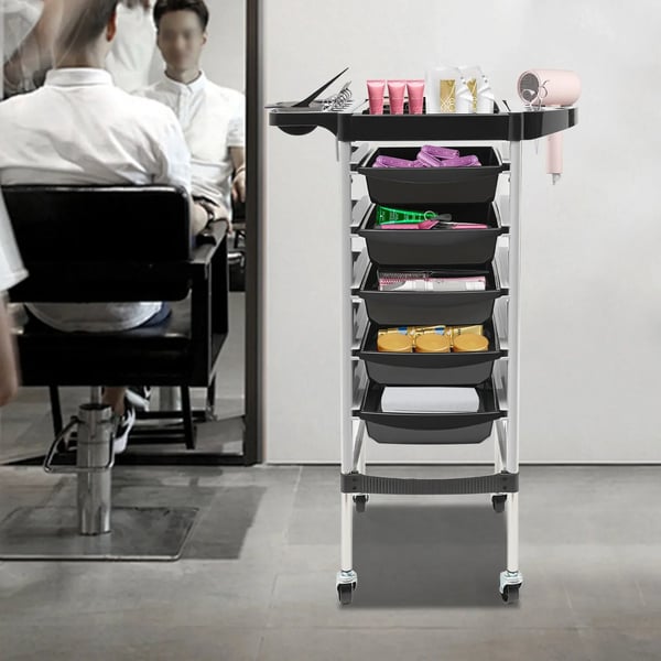 Salonvogn, 6-lags organisering, universelle hjul,HVID