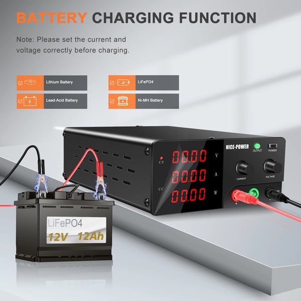 Strømforsyning, Justerbar Udgange, RS-232 Kommunikation,120V 10A 1200W, RS-232 Port, R-SPS12010-232