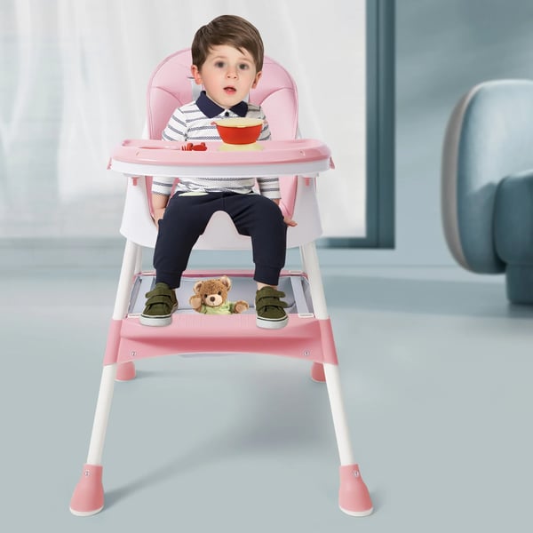 Babystol, 5-punkts sikkerhedsseler, justerbart design,Lyserød