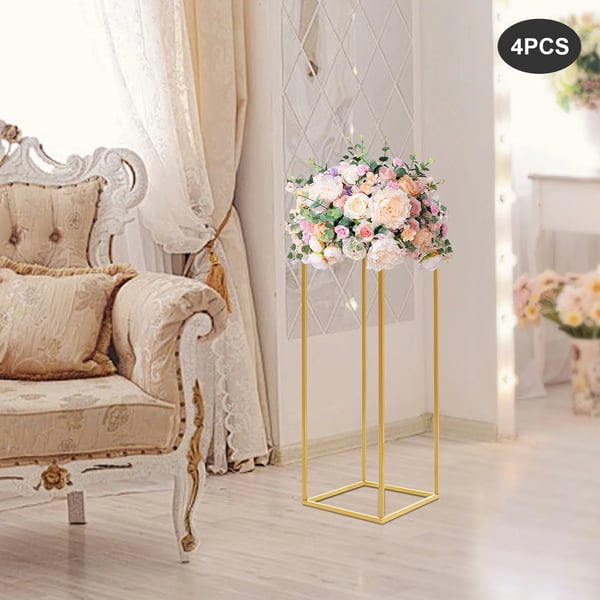 Blomsterställning, Modern Rektangulär Design, Verktygsfri Montering,M, Guld