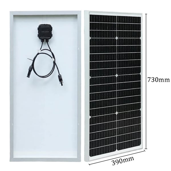 Solpanel, Monokrystallinsk Silikon, Vandtæt Design,80w stiv