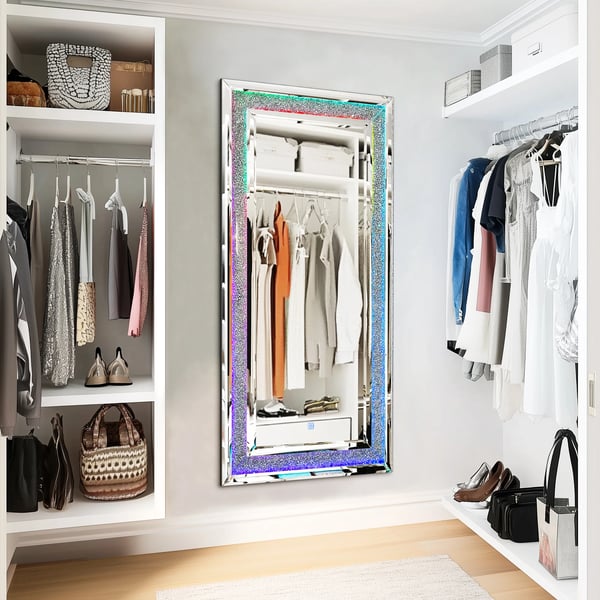 Helkropsspejl, Integrerede RGB-lys, Elegant Design,Klar