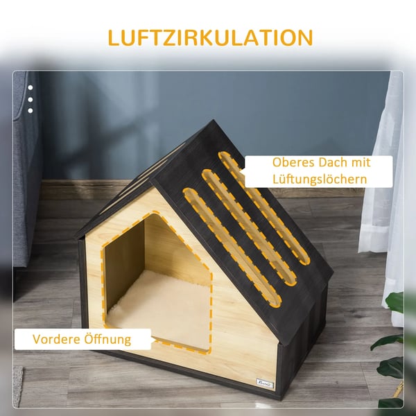 Katte- og hundeseng, hyggeligt design, håndvaskbar,sort