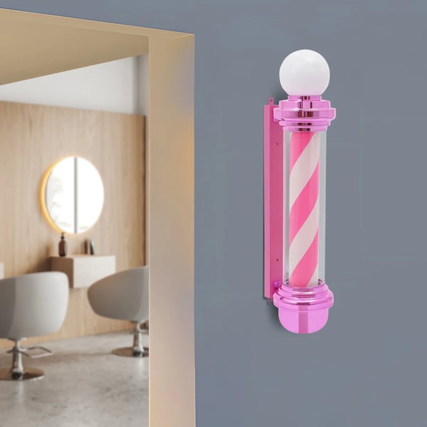Barberstang Lys, Rotationsdesign, Energi Effektiv LED,Lyserød