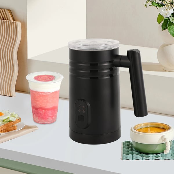 Mælkeskummer, Rustfrit Stål, 500 Watt, 240 ml Kapacitet, 6.3 x 4.5 x 4.5 tommer, Egnet til varm og kold mælk