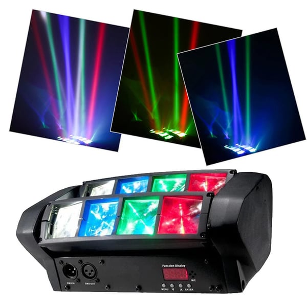 Bevægelseshovedlys, 80W Effekt, 28 cm Dimensioner, 540° Pan, 120° Tilt, 2000-82000 Lumen Flux