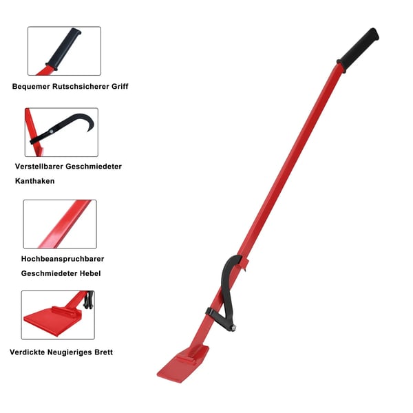 Fældeløfter, Højstyrkestål materiale, Total længde 130 cm, Bredde 5 cm, Håndtag længde 19 cm, Maksimal belastning 450 kg