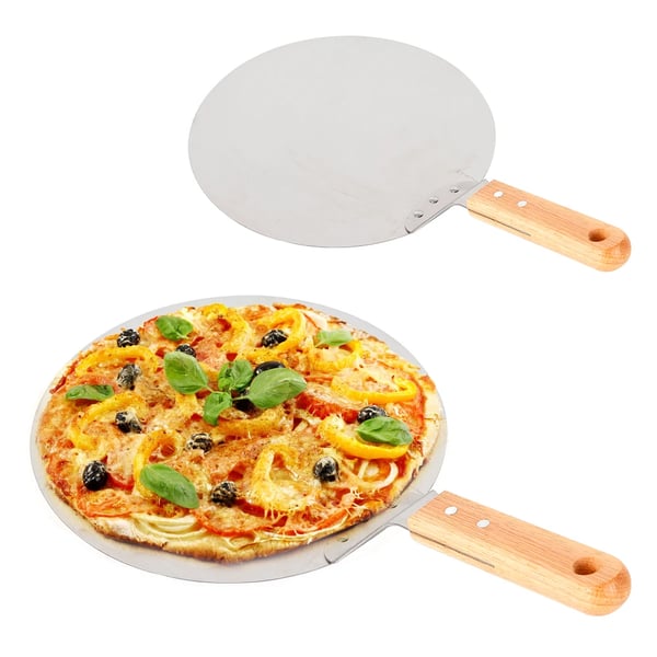 Pizzaspade, Ergonomiskt Handtag, Hållbart Rostfritt Stål,Silver