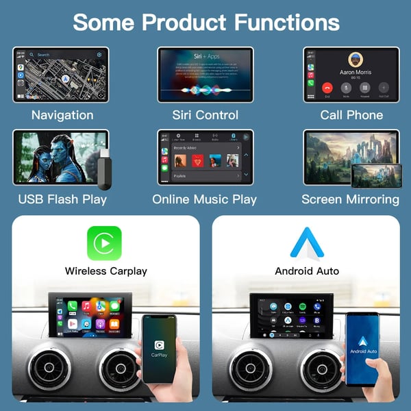 Langaton CarPlay Android Auto -liitäntä, hands-free-puhelut, multimedia-tuki,MIB2-järjestelmä
