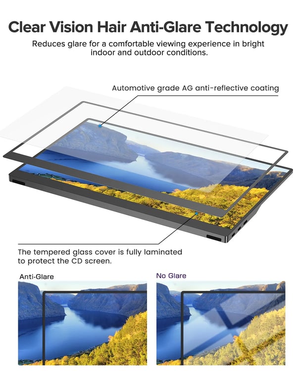Bærbar Touchscreen Skærm, 15,6 Tommer IPS Display, 1920 x 1080 Opløsning,EU-stik