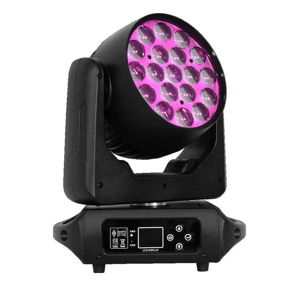 Zoom Wash Light, 19x15W LED, 540° panorering, 180° hældning,sort, EU stik