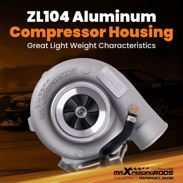 Turbocharger, Turbine A/R 0.64, Kompressor A/R 0.60, Dimensioner 26x25x23 cm, Olieforsyning 12 mm, Hestekræfter Op til 350 HK