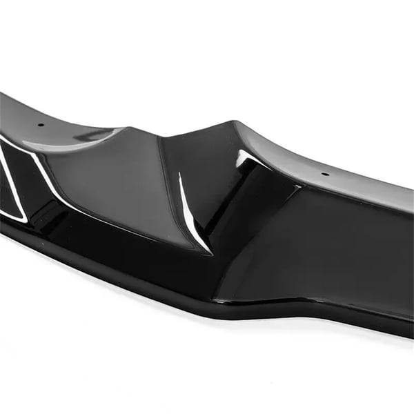 Front Bumper Lip, ABS Plast, 8 cm Højde, 18 cm Bredde, CS Version Kompatibilitet, Blank Sort Finish