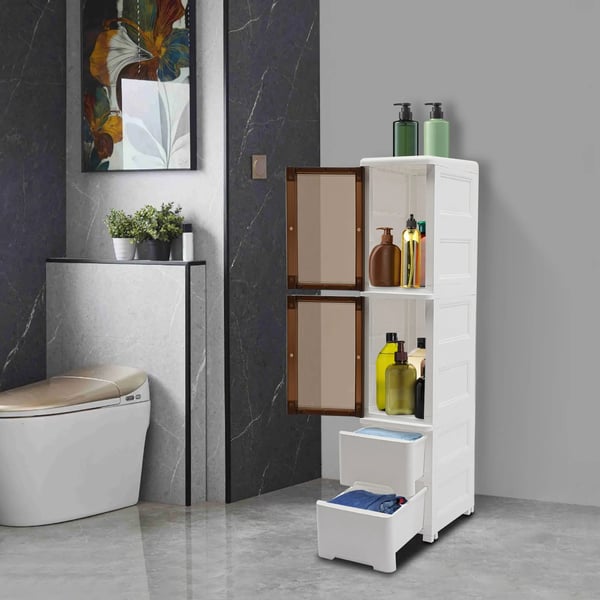 Opbevaringsskab, 4-niveau design, multifunktionel,HVID