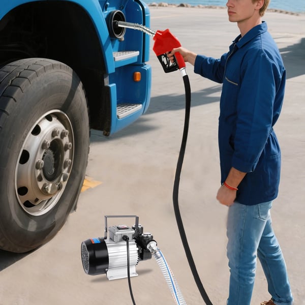 Dieselpump, självprimande funktion, hög flödeskapacitet,EU, Röd, 230V