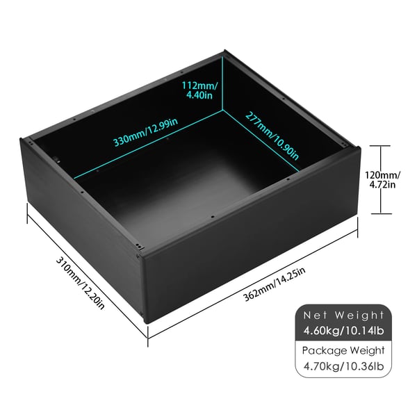 Nobsound Forstærker Chassis, Holdbar Aluminium Konstruktion, Optimerede Dimensioner, Nem Installationsudstyr