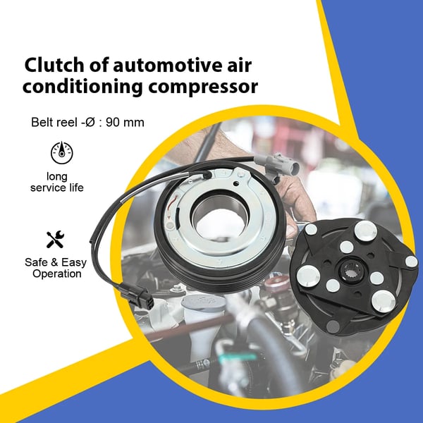 Ilmastointikompressori, 12V solenoidkelat, halkaisija 90 mm, hihnatyyppi 4 uralla, yhteensopiva Suzuki Swiftin ja SX4:n kanssa