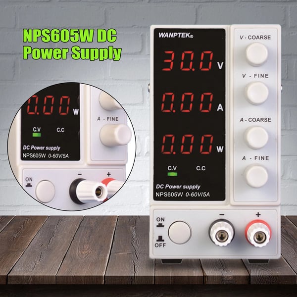 DC Reguleret Strømforsyning, 300W Udgangseffekt, 0-60V Udgangsspænding, 0-5A Strømområde, 220V Indgangsspænding, LED Display
