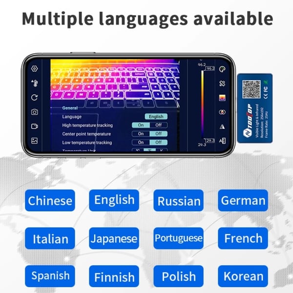 Termisk kamera, dual linse, høj opløsning,T7PRO