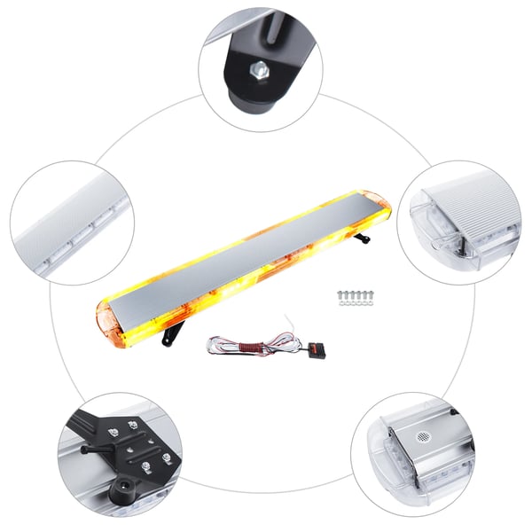 LED Strobe Light Bar, 15 Blinkemoduser, IP65 Vejrbestandighed,Gul