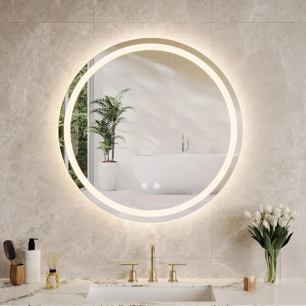 Kosmetisk Spejl, 60x60 cm, Berøringskontakt, Duggfri, 2835 LED Lys, 4 mm Tykkelse