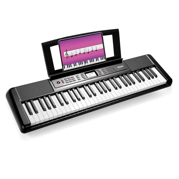 Digitalpiano, 61 tangenter, 300 toner, 40 demolåtar, inbyggda högtalare, anslagskänsligt