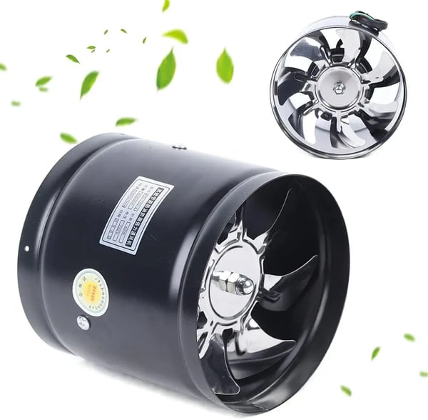 Aksial ventilator, høj effektivitet, stille drift,sort