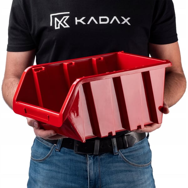 Förvaringsbehållare, Hållbar Plast, Stapelbar Design, Röd