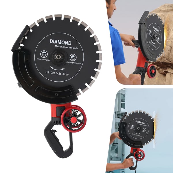 Betonklipper, Kraftfuld Motor, Effektiv Vandpumpe,Rød