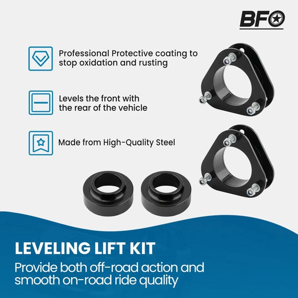 Niveauhævesæt til Toyota RAV4, 2" foran og 1,5" bagpå, nem bolt-on installation