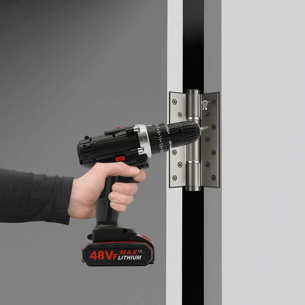 Elektrisk Rotationshammerbor, 48VF Batteridrevet, Maksimalt Drejningsmoment 25-28 Nm, Letvægts 2,05 kg,EU, sort