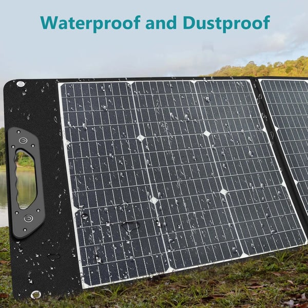 Solpanel, 200W Udgangseffekt, Monokrystallinske Celler, Foldet Størrelse 64,5 x 54,3 x 1,2 cm, Vægt 8,2 kg, Effektivitet Op til 23%