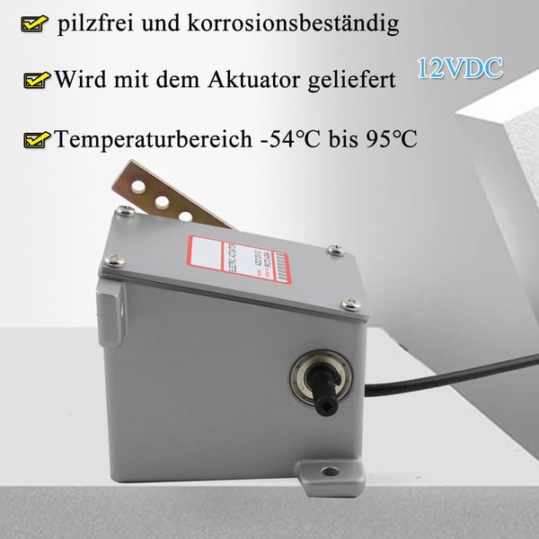 Elektrisk aktuator, bred spændingskompatibilitet 12V-32V, maksimalt drejningsmoment 1,0 lb-ft, driftstemperatur -54°C til 95°C