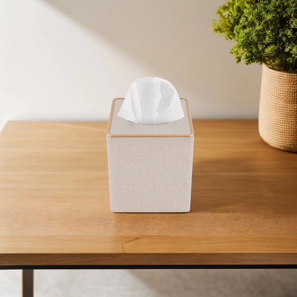 Vævsboks, Moderne Design, Nem at Rengøre,Off-white